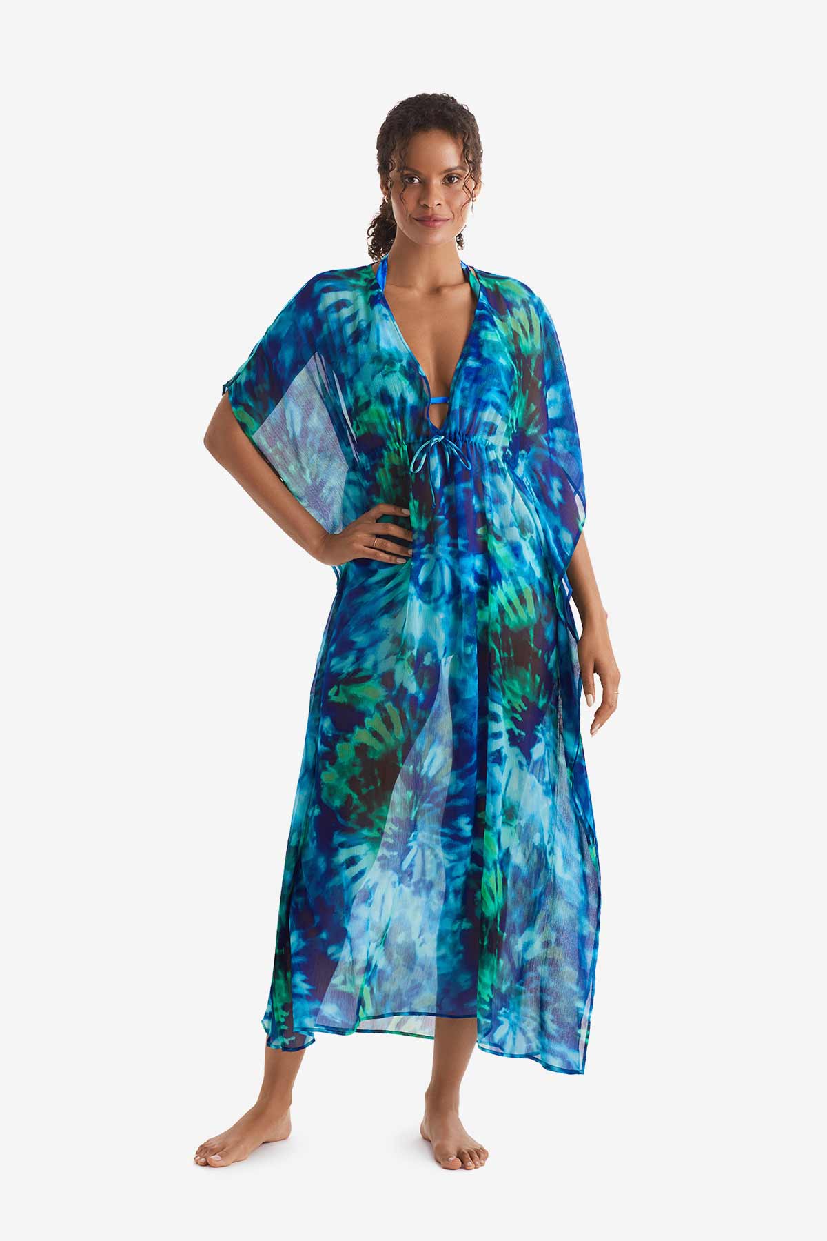 Mimi Flamingo Saltwater Tie Dye Dune Midi Caftan Mimi Flamingo Saltwater Tie Dye Dune Midi Caftan