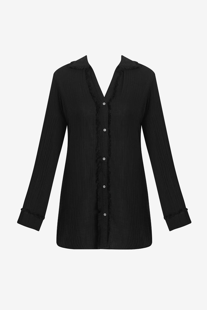 Black long sleeve button up shirt 