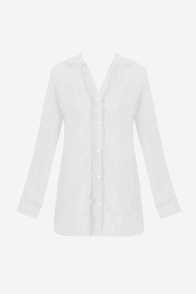 White long sleeve button up shirt