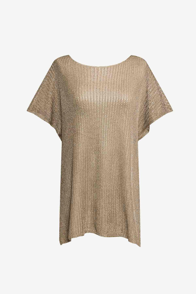 Tunic swim dress cover up in metallic gold