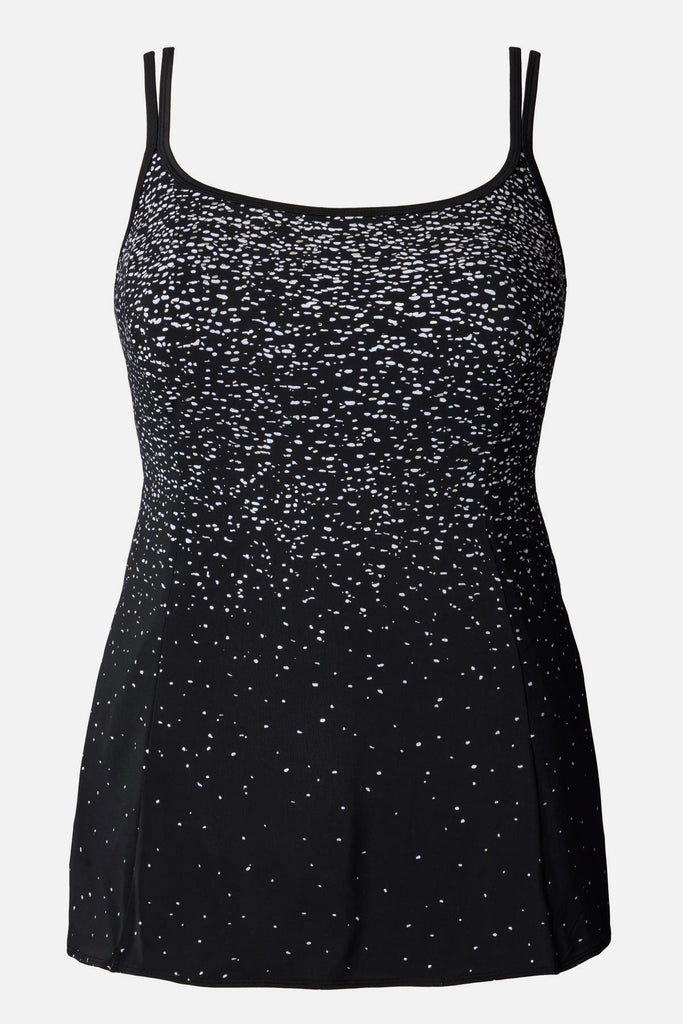 Black and white speckled swim dress 